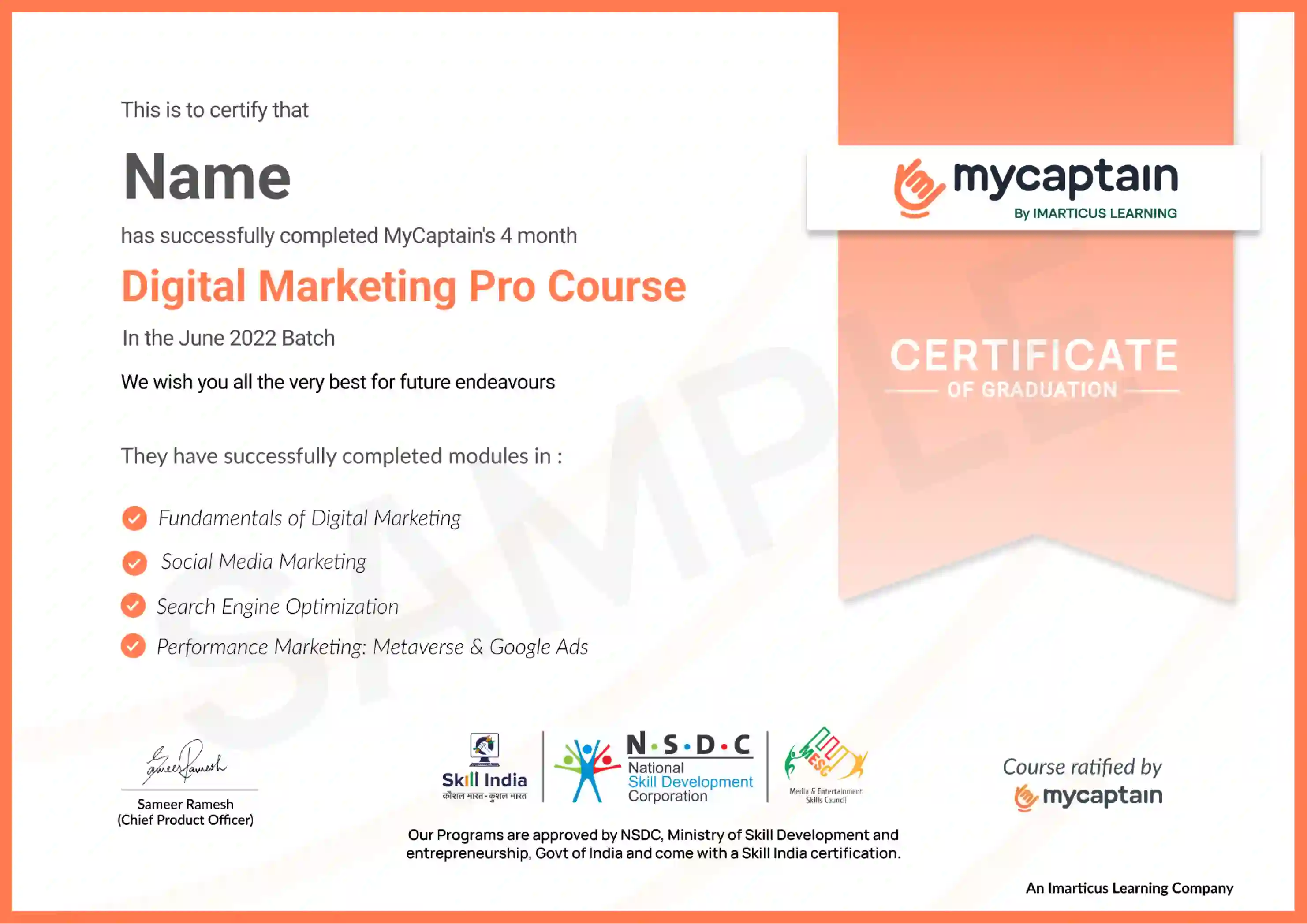 Certificate preview